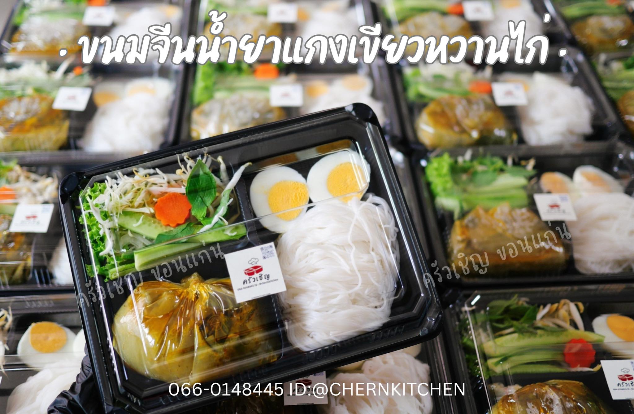 ชุดขนมจีนน้ำยาแกงเขียวหวานไก่